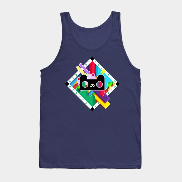 Diamond Cat Doodle 333 Tank Top by chachazart